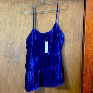 NWT J. Crew blue velvet peplum top
